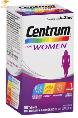 Bổ sung vitamin & khoáng chất cho phụ nữ dưới 50 tuổi - Centrum For Women 90 viên