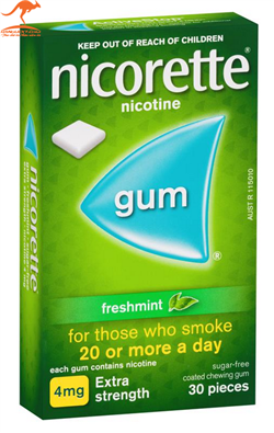 Kẹo Cao Su Cai Thuốc Lá Nicorette Extra Strength Chewing Gum 4mg 30 viên