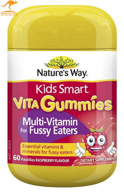 Kẹo nhai bổ sung Vitamin tổng hợp cho trẻ biếng ăn Nature’s way Kids Smart Vita Gummies Multi Vitamin for Fussy Eaters