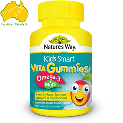 Kids Smart Vita Gummies Omega Multi cung cấp dầu cá Omega-3 axit béo và các đa viatamin thiết yếu cho trẻ