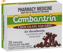 Thuốc tẩy giun Úc Combantrin Chocolate Squares 24 viên