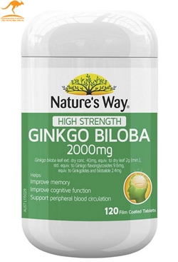 Tuần Hoàn Não Nature's Way Ginkgo Biloba 2000mg 100 viên
