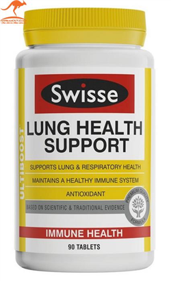 VIÊN UỐNG BỔ PHỔI & HỖ TRỢ CHỨC NĂNG PHỔI SWISSE LUNG HEALTH SUPPORT 90 VIÊN (Mẫu mới 2021)