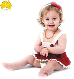 Vòng hổ phách đeo cổ cho bé Little Smile Amber size 35-36 cm