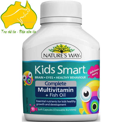 Kẹo bổ xung Vitamin tổng hợp và dầu cá cho bé - Nature's Way Kids Smart Complete Multi Vitamin & Fish Oil 50 v