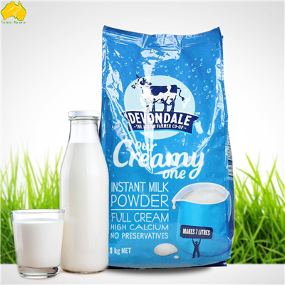 Sữa tươi dạng bột nguyên kem Devondale 1kg của Úc
