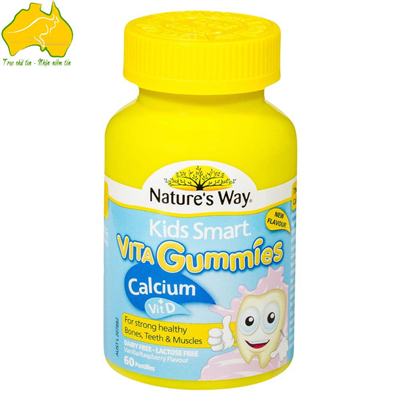 Vita gummies bổ sung canxi và vitamin D cho bé -Nature's Way Kids Smart Vita-Gum 60 viên